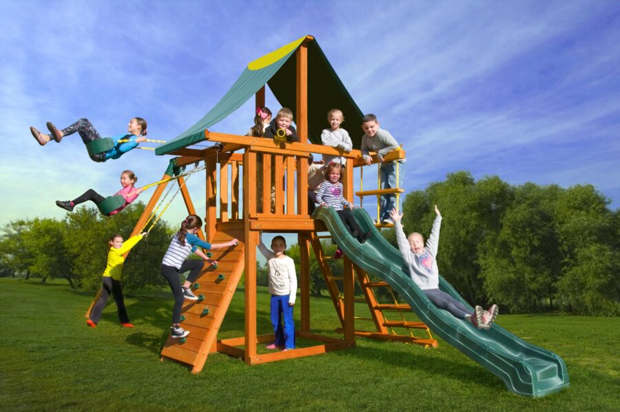 Dreamscape 1 swing set, outdoor play, fun for children