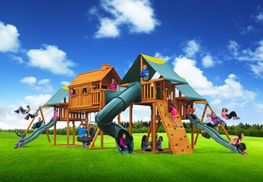 Imagination 1 swing set, playground, multi level play, play outdoors, swing set, play set