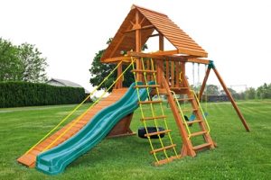 Supremescape Wooden Swing Set 7 - Cedar Playset - Jungle Gyms Canada