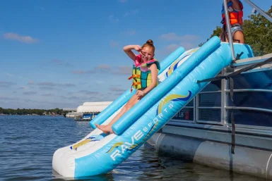 Rave Pontoon Boat Slide, pontoon boat, boat slide