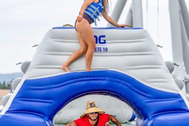 Aquaglide Arete 10, water climbing feature, swim through, on the water fun, aquapark add on, water park climber